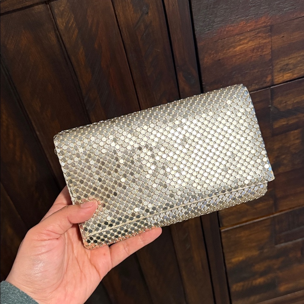 Gunne Sax Silver Textured Clutch